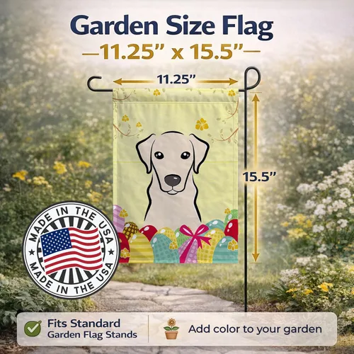 Vista 412 de Caroline's Treasures BB1923GF Bandera decorativa para jardín con diseño de Border Collie, para caza de huevos de Pascua, para jardín, jardín, patio