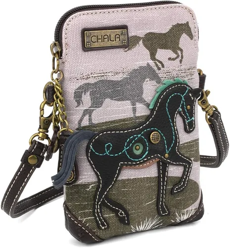 Vista 2 de CHALA Crossbody Cell Phone Purse-Women Canvas Multicolor Handbag with Adjustable Strap