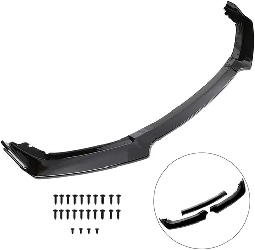 Vista 5 de OCPTY 3 alerones de parachoques delantero de coche negro brillante para Honda Civic 2016-2020