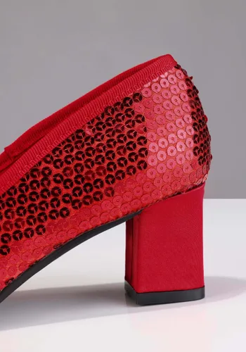 Vista 4 de Zapatos de disfraces para mujer con lentejuelas rojas Multicolor