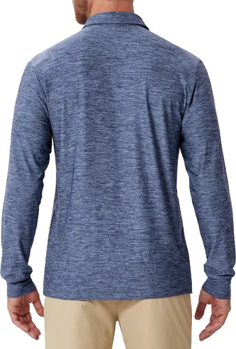 Vista 20 de NAVISKIN Camisas polo de manga larga para hombre, camisas de golf con cuello UPF 50 SPF para hombre, secado rápido, absorbe la humedad