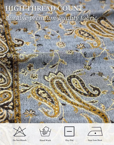 Vista 7 de Achillea Bufanda suave y sedosa reversible con flecos y estampado de cachemira