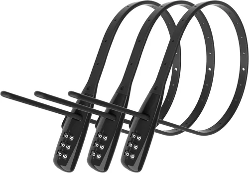 Vista 10 de WARLION Cerradura de Brida con Cremallera - Cerradura de Cable Ajustable de 3 Dígitos, para Portabicicletas, Casco de Motocicleta, Patineta, Esquís