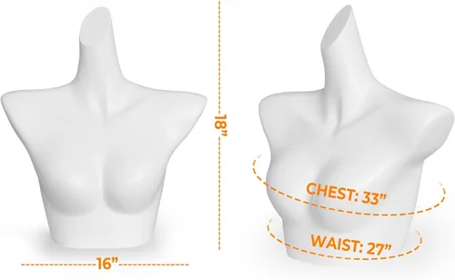 Vista 3 de Torso femenino del maniquí del pecho, maniquí de la ropa interior para la exhibición del contador y escaparate de la ropa interior femenina