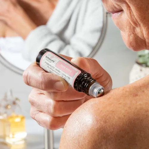 Vista 8 de Vitality Extracts Skin Envy - Suero hidratante facial, aceite de coco, colágeno, vitamina E, vegano, incienso esencial, sándalo calmante, aclarador