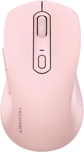 Vista 11 de TECKNET Ratón Bluetooth [USB + BT1 + BT2] Ratón inalámbrico para laptop, clic silencioso, diseño ergonómico, 4800 DPI Ratones de computadora