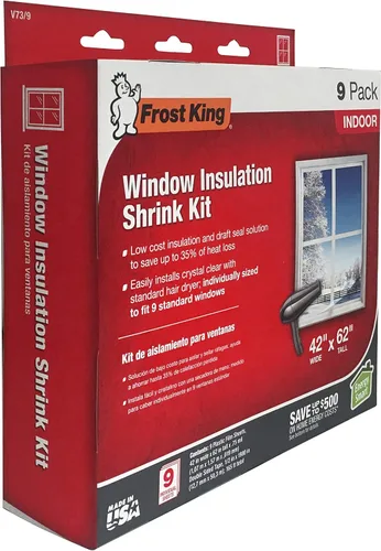 Vista 4 de Frost King V73/9H Kit de ventana retráctil para interiores de 42 por 62 pulgadas, transparente, paquete de 9