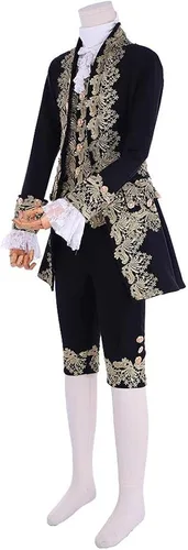 Vista 3 de Disfraz victoriano para hombre traje de rococó chaleco de príncipe para cosplay de Halloween