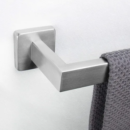 Vista 7 de NearMoon Barra para Toallas, Accesorios de Baño de Acero Inoxidable Cuadrado Engrosado Premium, Estante para Toallas de Ducha para Baño, Soporte