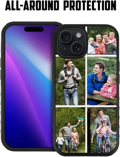 Vista 2 de Guard Dog Funda compatible con iPhone 15, grado militar, protección resistente de dos piezas, personalizada, fotos, cinco marcos