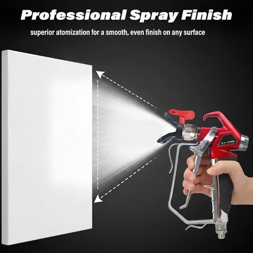 Vista 4 de Pistola pulverizadora de pintura sin aire Pro, pistola de pintura en aerosol de 4000 PSI, pistola de pintura con punta reversible 517, protector