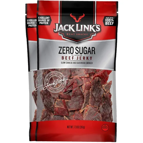 Vista 2 de Jack Link's Carne seca original y cero azúcar paquete variado (2 bolsas)