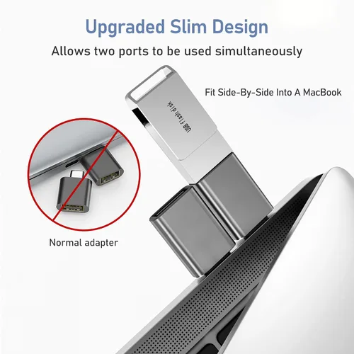 Vista 6 de Cable de carga USB tipo C de 6.6 pies con adaptador Thunderbolt 3 OTG, compatible con MacBook Pro, iPad Air 4 4th Mini 6, S21, 21, Microsoft Surface