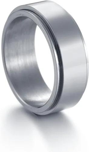 Vista 22 de Anillos giratorios para hombres y mujeres, anillos de ansiedad para hombres, anillos de cadena para adultos, anillos de titanio y acero