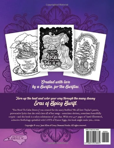 Vista 2 de You Need To Calm Down - Vol. 3 An Adult Coloring Book for the Swiftest Spicy & Sweary Fans 40+ Sultry Taylor Quotes & Patterns for Adult Swifties