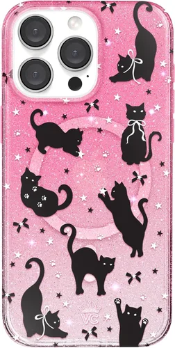 Vista 21 de VELVET CAVIAR Funda compatible con MagSafe para iPhone 15, probada en caídas de 10 pies, estampado de leopardo y amatista morada