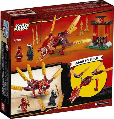 Vista 3 de LEGO NINJAGO Legacy Kai's Fire Dragon 71701 Kit de construcción de figuras de juguete de dragón (81 piezas)