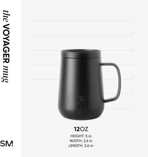 Vista 6 de Simple Modern - Taza Voyager Signature Vaso de viaje para café con tapa de 360° y asa Vaso de café helado con revestimiento de cerámica, acero