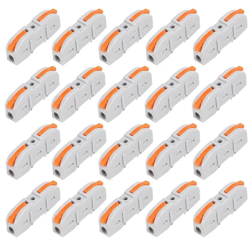 Vista 14 de DIANN 10 piezas de conectores de alambre de palanca 2 en 4 salidas para empalmes en línea de circuito Conector de alambre eléctrico 28-12 AWG 10pcs