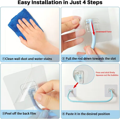 Vista 7 de Paquete de 6 zapateros de pared con tiras adhesivas para colgar, zapatero de pared para caravana, soporte para zapatos de espacio pequeño