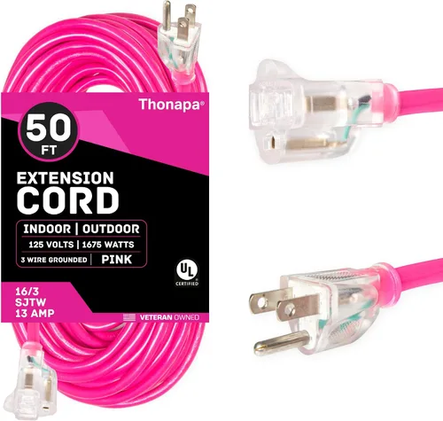 Vista 9 de Thonapa Cable de extensión de 6 pies para exteriores e interiores, 16/3 SJTW resistente a la intemperie, resistente al agua, cable eléctrico blanco