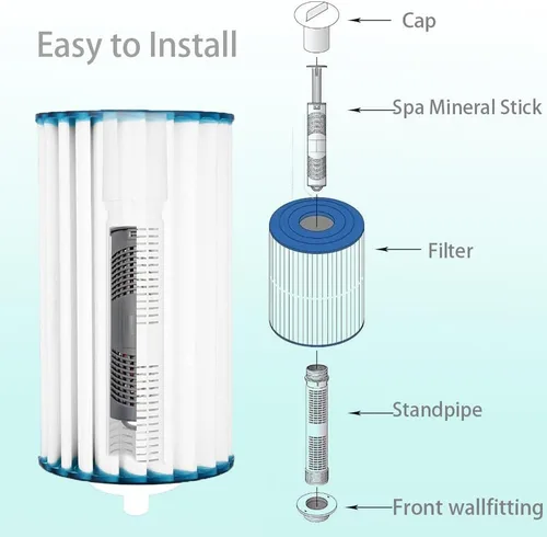 Vista 7 de Cartucho de iones de plata para bañera de hidromasaje, palos minerales de spa con 4 meses de vida útil universal para bañera de hidromasaje Gris
