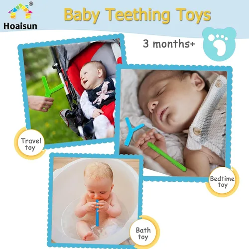 Vista 7 de Juguetes sensoriales masticables para niños autistas, paquete de 4, pajitas de dentición de silicona para autismo, TDAH, SPD, mordeduras