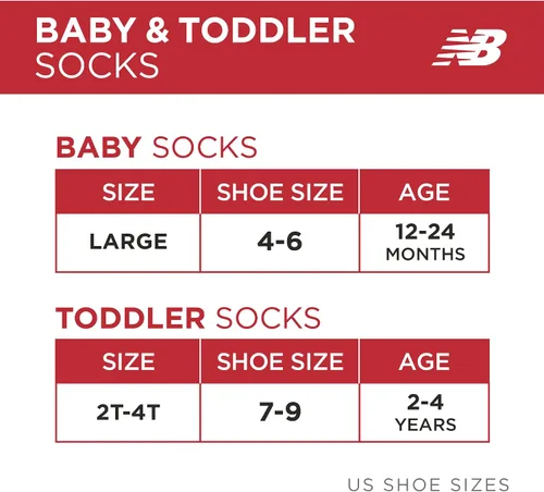 Vista 4 de New Balance Calcetines de bebé para niña, paquete de 6 calcetines de corte de cuarto (bebéniño)