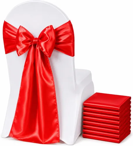 Vista 14 de Bandas de satén para silla, elegantes de alta calidad, 6 x 108 pulgadas, perfectas para bodas, fiestas y eventos