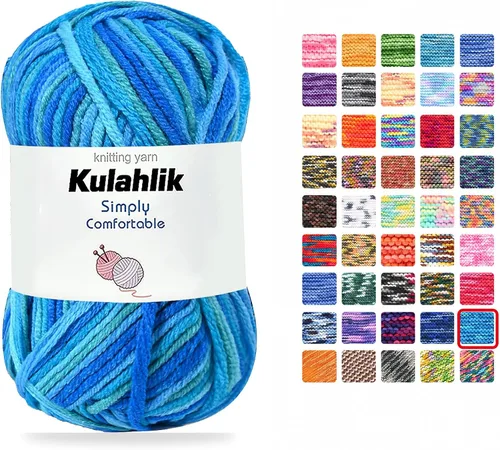 Vista 103 de Hilo acrílico de 8.82 oz (5 x 1.76 oz) para tejer, hilo de hilo degradado colorido, 5 rollos de madejas, perfecto para cualquier proyecto de 06