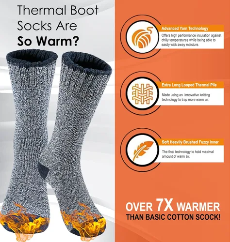 Vista 5 de TSSPLUS 9 pares de botas de trabajo de algodón para hombre térmicas cálidas resistentes para invierno 9-13 EE UU 9 pares