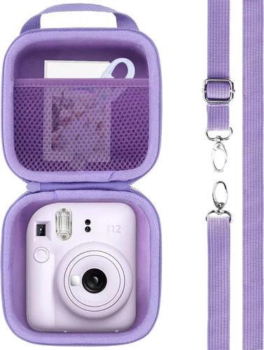 Vista 14 de RIYADAone Estuche rígido de repuesto para cámara instantánea Fujifilm Instax Mini 12/11 (funda rosa rubor)