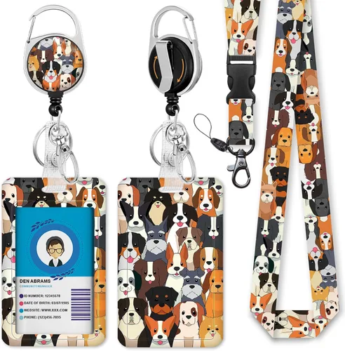 Vista 35 de Cordones negros para insignias de identificación, soporte retráctil para insignias de trabajo, cordón con soporte para tarjeta de crucero, llavero