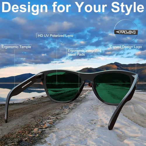 Vista 5 de ROCKNIGHT HD polarizado UV400 protección antideslumbrante ligero gafas de sol TR90 marco