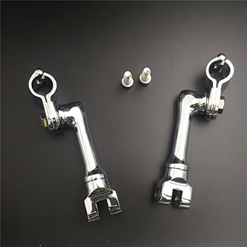 Vista 3 de SMT-Kit de montaje de clavijas de carretera ajustables en ángulo largo cromado compatible con cualquier bicicleta con tubo de marco de protector