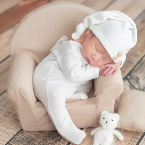 Vista 3 de Accesorios de fotografía para recién nacidos, trajes de bebé niños y niñas, sombrero de cola larga y disfraz para sesión de fotos