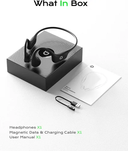 Vista 8 de DEMICEA Auriculares deportivos de oído abierto, auriculares inalámbricos de conducción ósea de silicona suave, graves potentes, duración de 10
