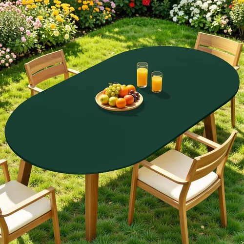 Vista 55 de Moosfor Mantel redondo de elastano, elástico ajustable impermeable para mesas de 18 a 24 pulgadas, mantel de picnic elástico lavable para Azul