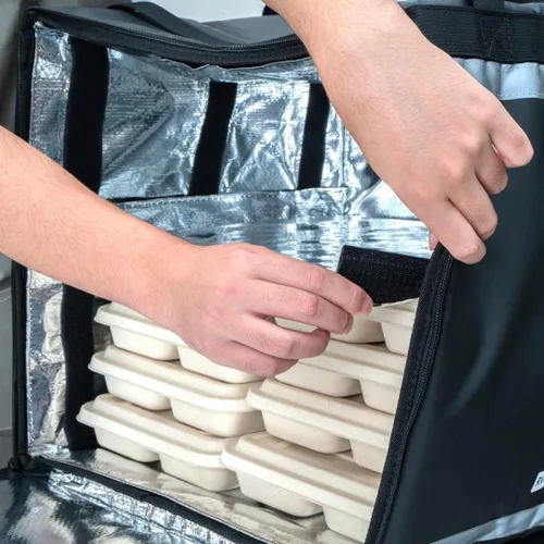 Vista 7 de Restaurantware Cater Tek - Bolsas para entrega de alimentos (14.9 x 13.1 x 9.4 pulgadas)