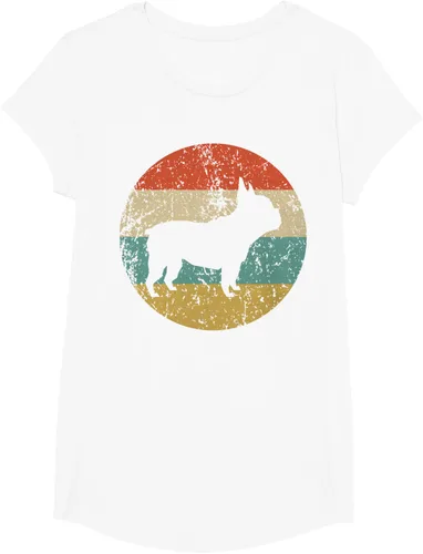 Vista 26 de Camiseta de perro retro de Bulldog Francés Negro