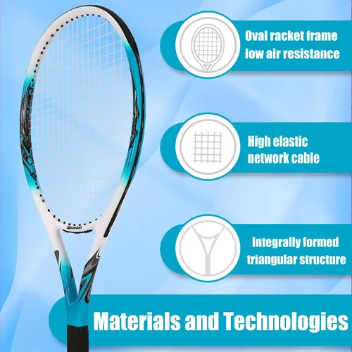 Vista 3 de Senston 27" Adult Tennis Racket, Durable Lightweight Vibration Dampening Anti-sweat ergonomic grip, aerospace aluminum frame, big sweet spot