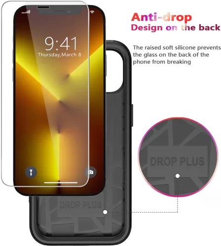 Vista 4 de Diverbox Funda para iPhone 13 Pro Max [a prueba de golpes] [a prueba de caídas]