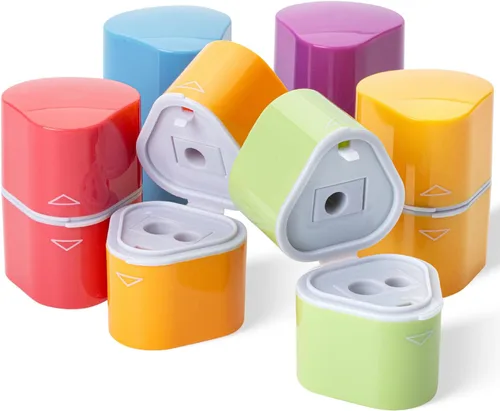 Vista 11 de Mr. Pen - Sacapuntas para lápices de colores, paquete de 3, 3 agujeros, manual de sacapuntas Sacapuntas de mano, caja de basura grande, compatible