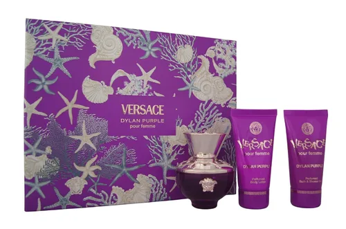 Vista 3 de Versace Dylan Purple para mujeres, juego de 4 piezas Incluye: 3.4 onzas Eau de Parfum Spray + 3.4 onzas Gel de Baño y Ducha Perfumado + 3.4 onzas