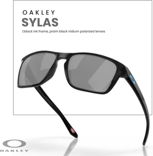 Vista 5 de Oakley Sylas OO9448 - Lentes de sol rectangulares para hombre, kit de correa de accesorios, bolsa de microfibra