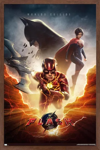 Vista 17 de Trends International DC Comics Movie The Flash - Póster de pared de una hoja, 14.725 x 22.375 pulgadas, versión enmarcada de madera de granero