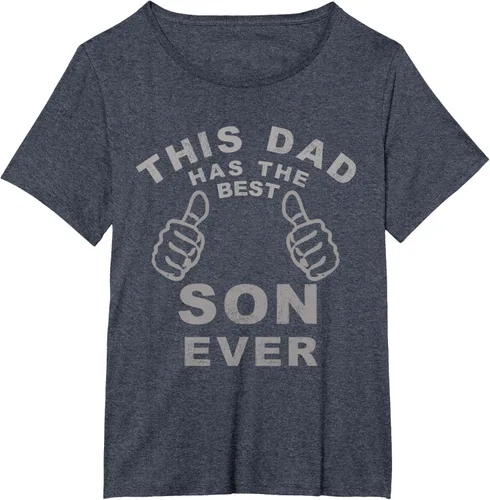 Vista 41 de Camiseta con texto en inglés "This Dad Has the Best Son Ever", regalo del día del padre, Negro