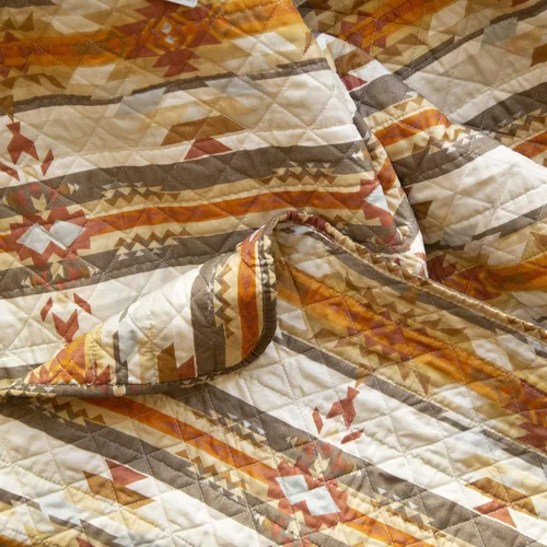 Vista 7 de CARSTENS, INC. Western Aztec Country - Juego de ropa de cama de microfibra de 3 piezas, juego de edredón de microfibra de 3 piezas, Wrangler Western