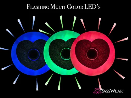 Vista 2 de Sasswear - Cubiertas para pezón con luz LED diseño de corazones rojos