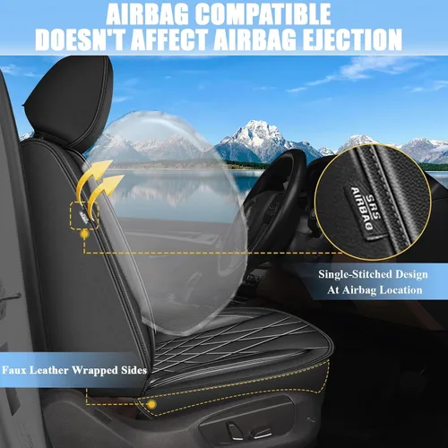 Vista 3 de Fundas de asiento para Kia Optima 2001-2020, asientos delanteros, protector de asiento impermeable, soporte ergonómico de cintura, para decoración